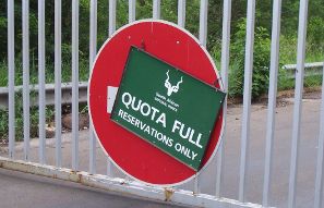 Day visitors quota full sign